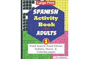 SPANISH Activity Book for ADULTS; 1 (Fun SPANISH ACTIVITY Challenge Series) (Spanish Edition)