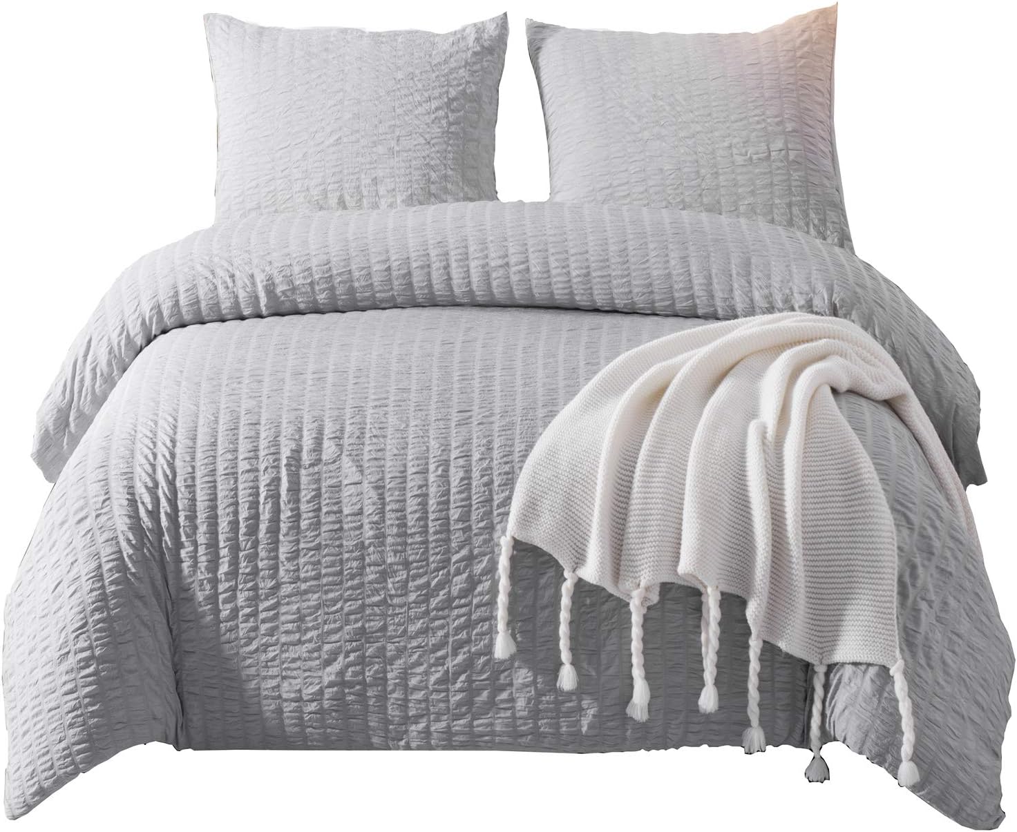 DuShow California King Duvet Cover Gray Oversized King Duvet Cover Set