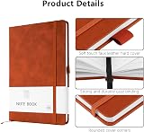 Lefute A5 Notebook 2 Pack 200 Pages 100 GSM Hardcover Journal Black Brown view 3