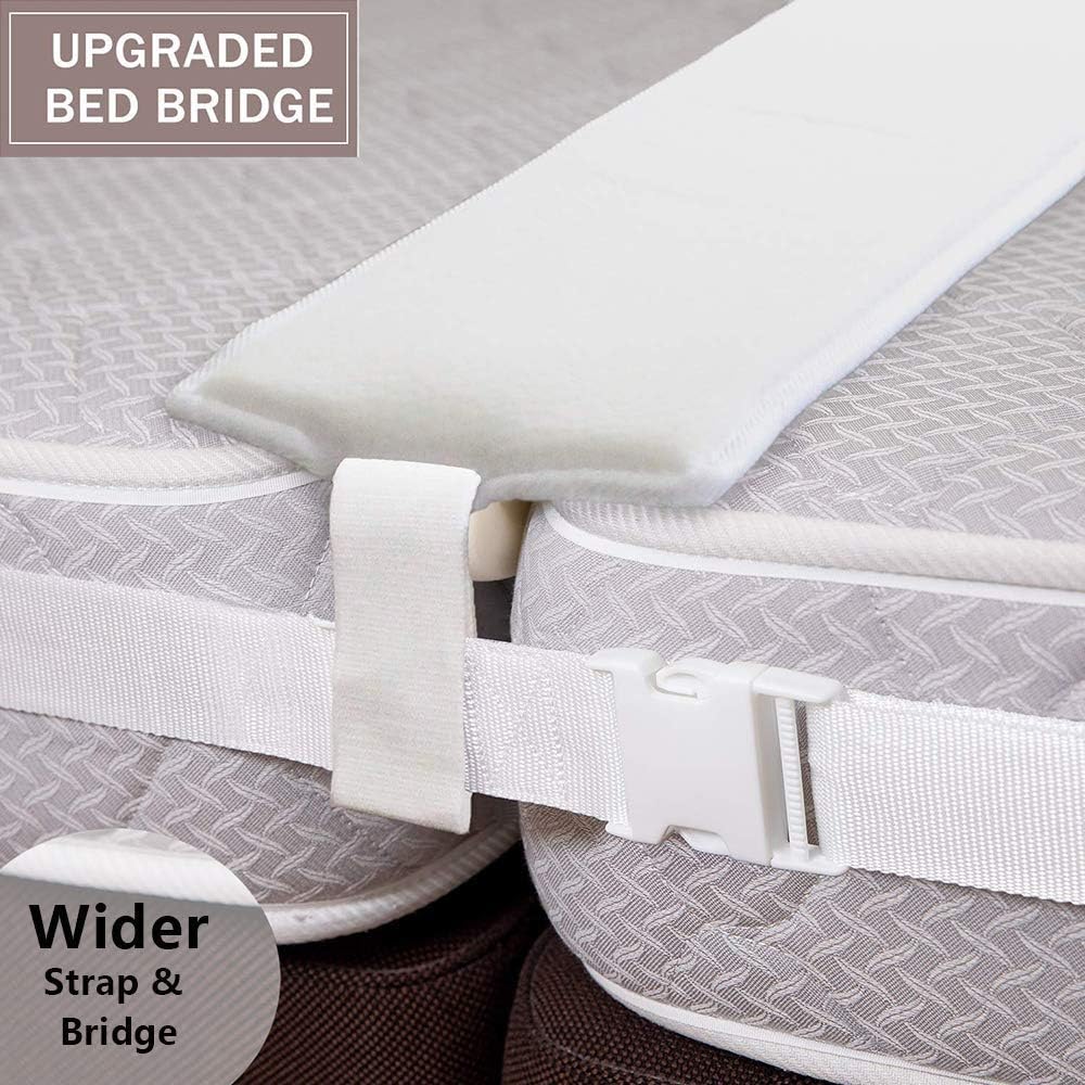 Vivilineneu Bed Bridge Twin to King Converter Memory Foam Gap Filler