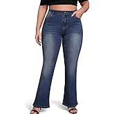 SQIQY High Waisted Jeans for Women Plus Size Stretchy Bootcut Womens Jeans Boot Cut Jeans for Woman High Rise