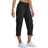 MoFiz Women's Cargo Capris Pants Loose Fit Casual Hiking Pants Lightweight Quick Dry Travel Summer Pants for Women