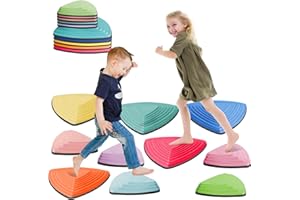 HHH HIKECUCAN Stepping Stones for Kids Non-Slip Balance River Stones Toys Promoting Children's Coordination Skills Obstacle Courses Sensory Toys for Toddlers Indoor & Outdoor