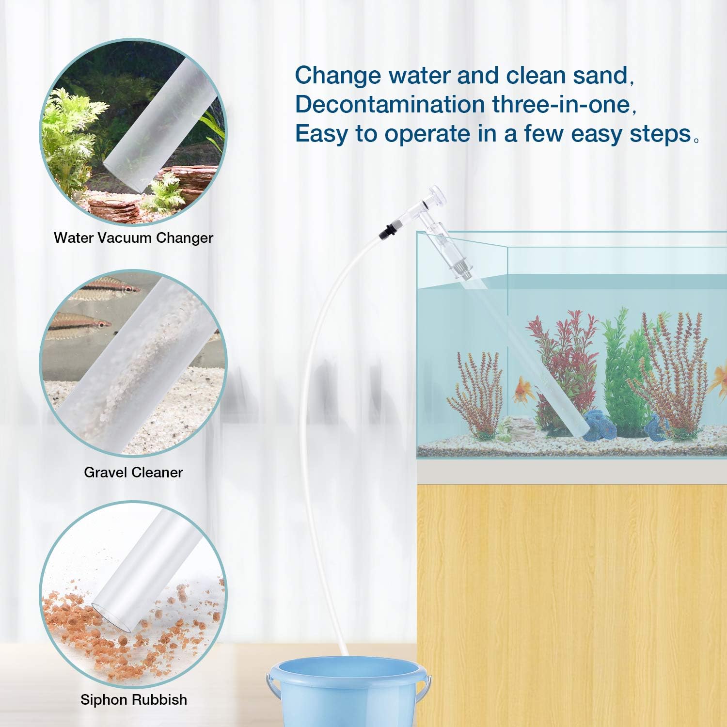 IREENUO Aquarium Gravel Cleaner, Siphon Aquarium Water Changer Vacuum