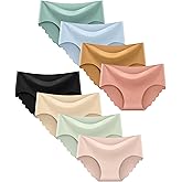 Boboking Teen Girls Seamless Underwear Tagless Panties Full Coverage Pack of 8
