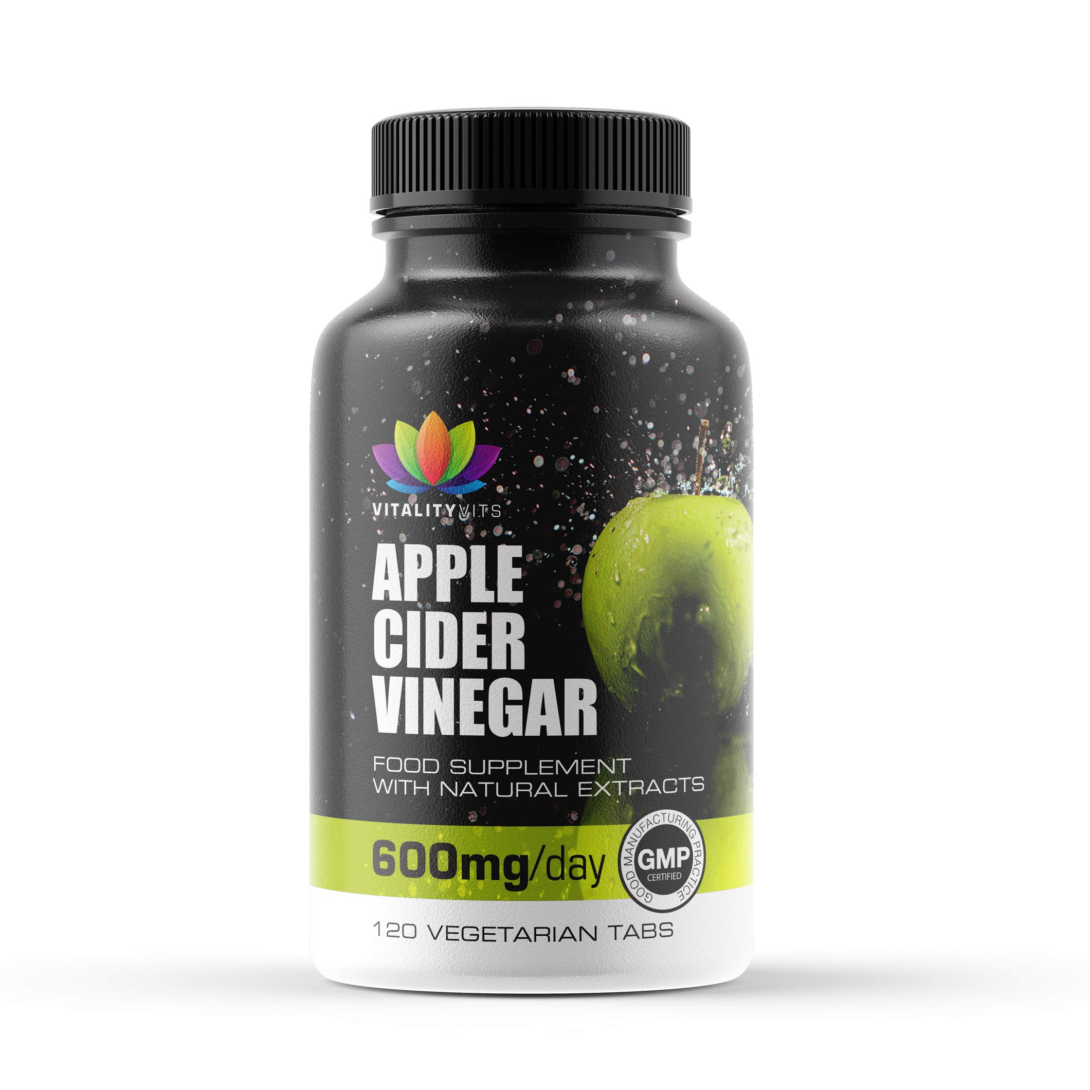 VITALITYVITS Apple Cider Vinegar 120 Tablets - Weight Loss Supplement - Detox - Premium Quality - GMP Standards