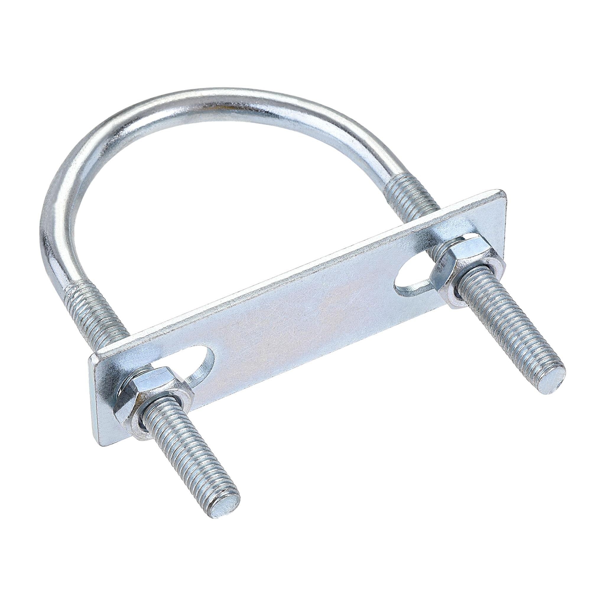 sourcing map Round U-Bolt 1 Set 2.36"(60mm) Inner Width 100mm Length Steel M8 with Nut, Plate