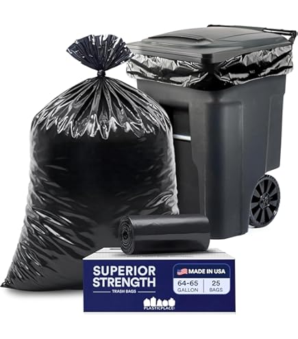 Aluf Plastics Sacchi Immondizia 56 Litri – Low Density Repro Blend, 127x121,9 Cm, Nero, Confezione Da 50, Fatti In USA