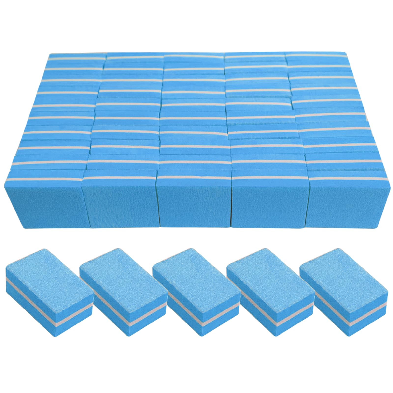 Photo 1 of Nail Buffers (50 Pack), Mini Buffer Block Nail File for Acrylic Nails and Natural Nails, 100/180 Grit Nail Buffer Block Bulk Buffing Blocks for Nail Buff Professional Manicure File Blocks Set Blue