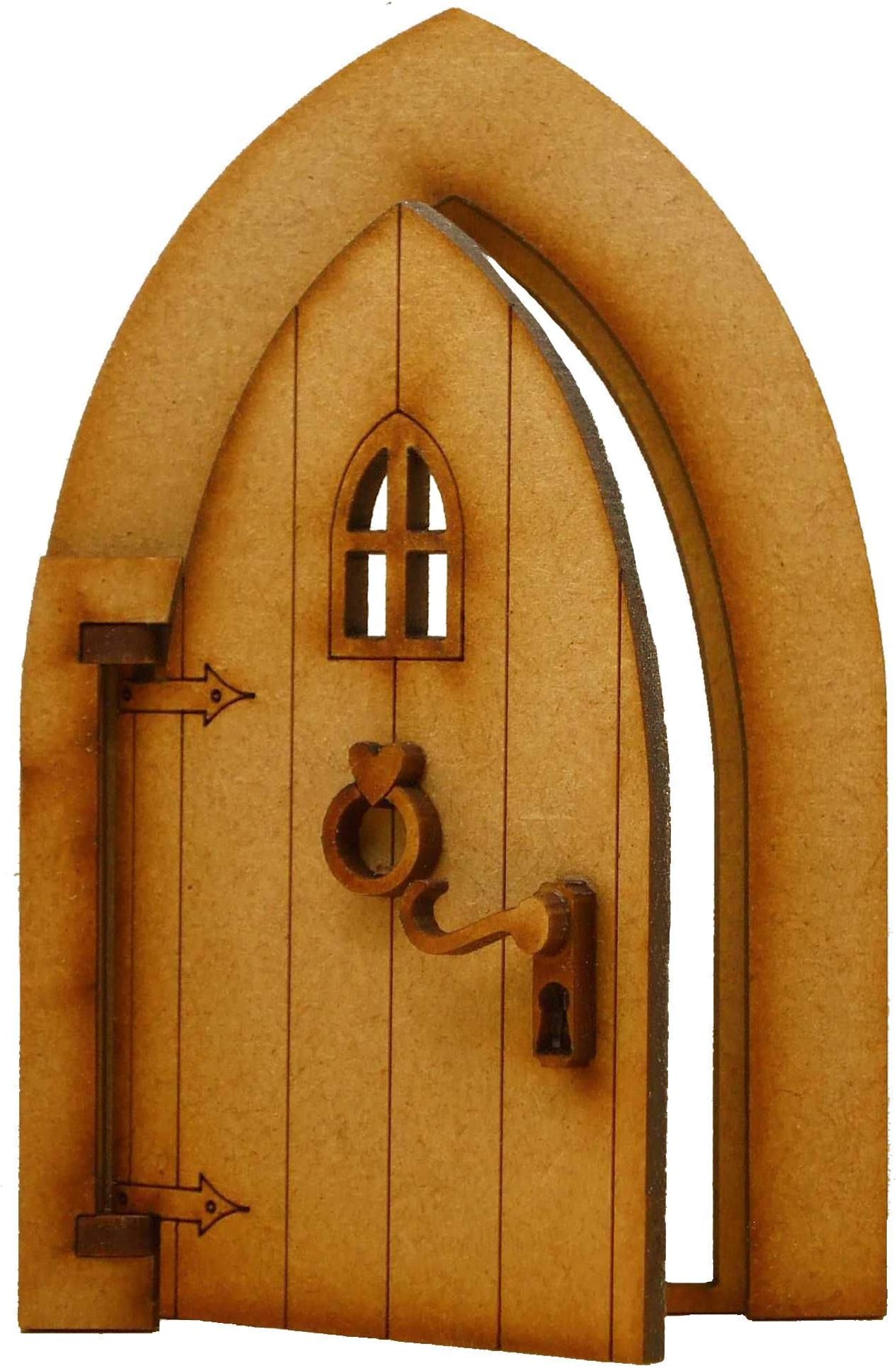 Opening Country Cottage Fairy Door. Three-Dimensional "Country Cottage" Style Opening Fairy Door Wooden Self Assembly Craft Kit.