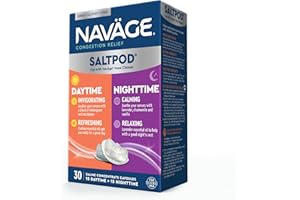 Navage Daytime & Nighttime SaltPods 30-Packs (15 Each Variety) - Salt Pod Refills Only - Exclusively Designed for The Nose Cleaner - Day/Night Sinus Rinse for Better Breathing Around The Clock