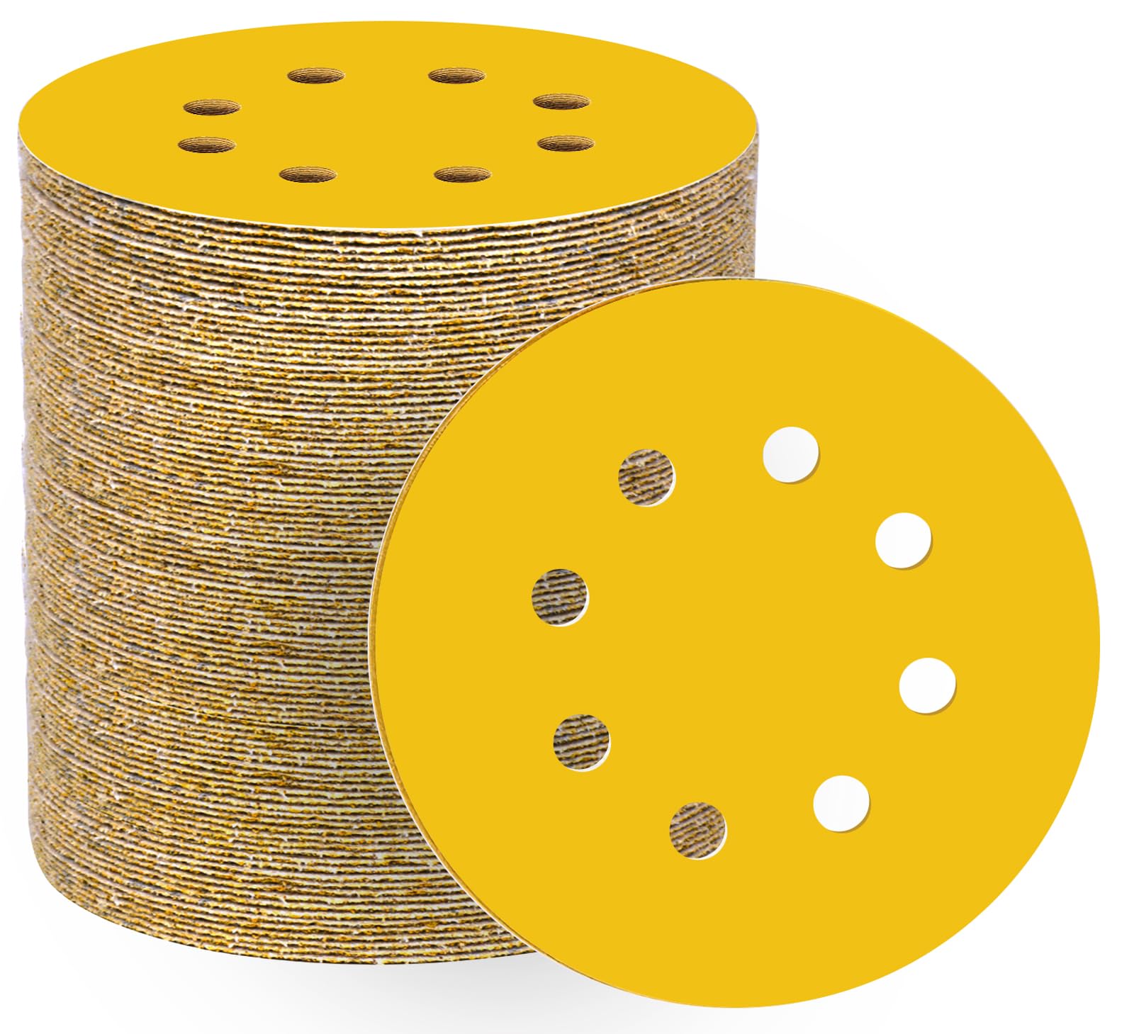 HWXINIE サンディングディスク 125mm #600番 丸型 サンダーペーパー 80枚 マジック式 ディスクペーパー 8穴 サンディングペーパー 電動サンダー用サンドペーパー 金属磨き 木工DIY作業に 車の研磨 の商品画像