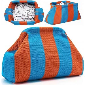 Mahjong Tile Bag Woven Clutch Purses for Women Striped Dumpling Bag Evening Handbag for Mahjong Game Lovers Vacation Supplies