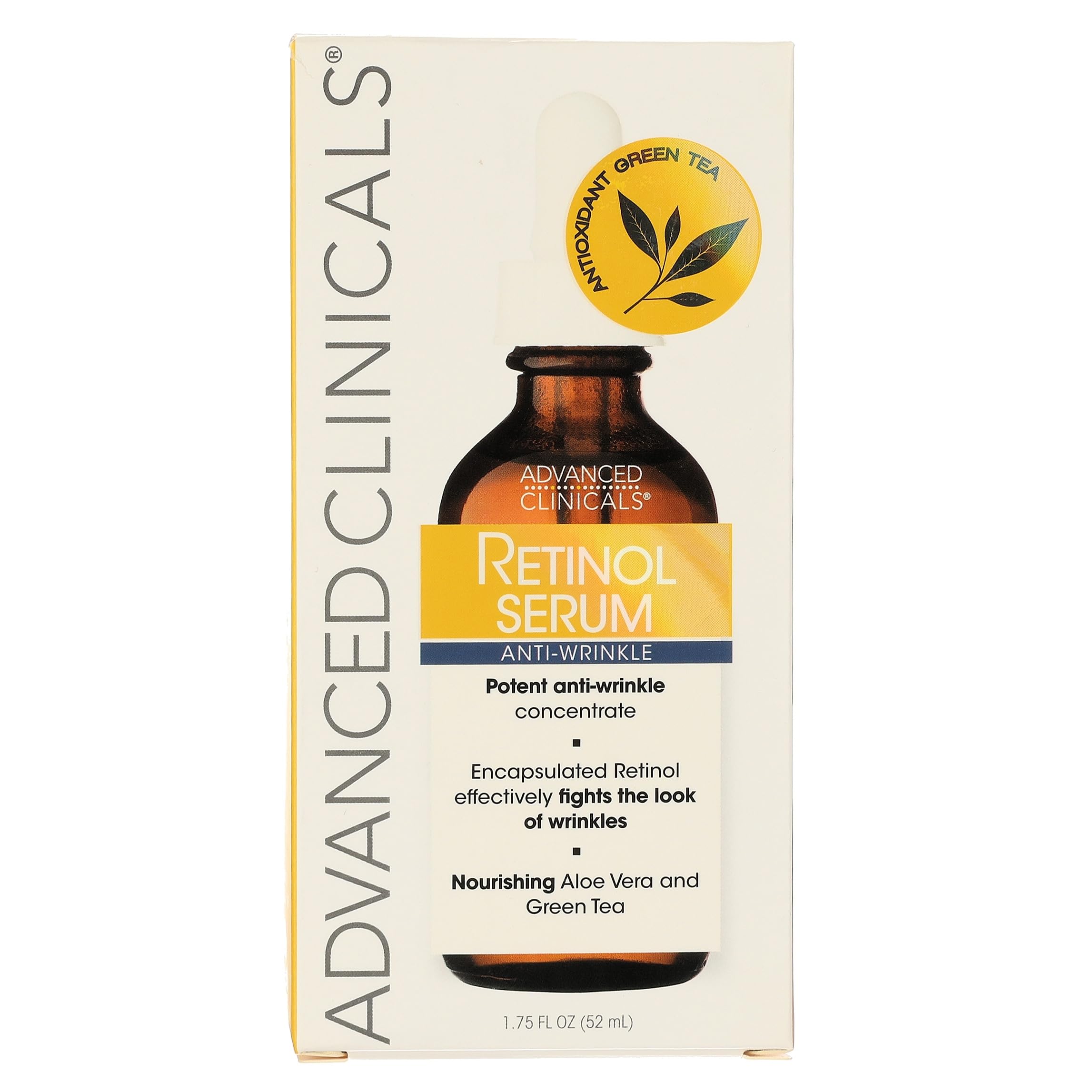 Advanced Clinicals Retinol Serum For Face | Visible Anti Aging Retinol Serum Skin Care Face Moisturizer With Vitamin E Helps Improve Look Of Wrinkles, Fine Lines, & Uneven Skin Tone, 1.75 Fl Oz