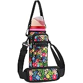 SLEILIN Neoprene Water Bottle Holder Bag with Cell Phone Pocket Compatible with Owala FreeSip 24 oz，Water Bottle Carrying Bag ，with Adjustable Shoulder Strap,for 24oz Stainless Steel Water Bottle