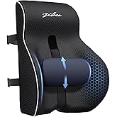 ZIKEE Lumbar Support Pillow, Sliding Support for Precise Back Pain Relief | Ergonomic Lumbar Support Pillow for Office Chair, Improves Posture, Memory Foam Back Support Pillow for Office, Car, Home
