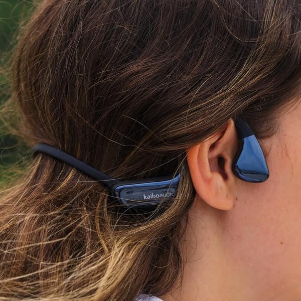 K KAIBOAUDIO KAIBO FLOW – BONE CONDUCTION HEADPHONES WITH NOISE-CANCELLING MIC – ADJUSTABLE HEADBAND – USB-C QUICK CHARGE – IPX67 WATERPROOF – SPORT HEADSET FOR GYM, RUNNING, CYCLING