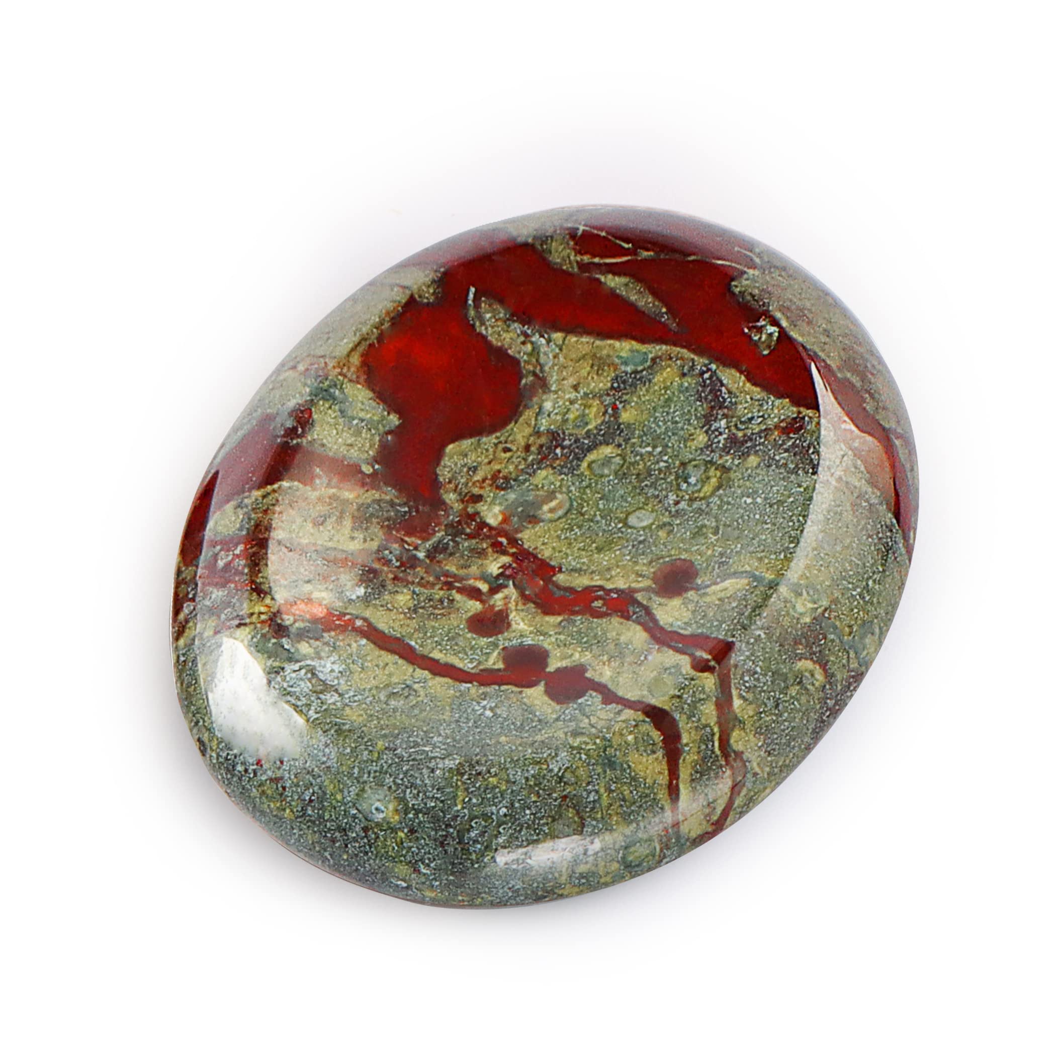 Artistone 2" Worry Stones for Anxiety Chakra Crystal Dragon Bloodstone Pocket Thumb Healing Stone Decoration for Home Office with Gift Box