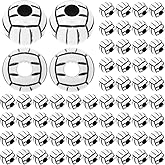 Silicone Beads 15mm 100 Pieces Acrylic Volleyball Bead Big Hole Volleyball Round Loose Spacer for DIY Necklace Bracelet Pendant Making Heart