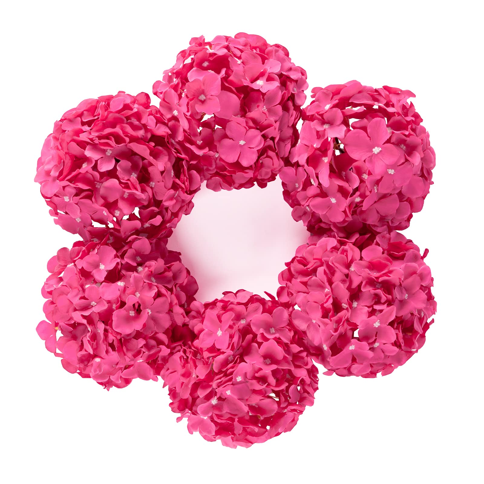 DuHouse 8.7" Silk Hydrangea Flower Heads with Stems Fake Hydrangeas Flowers for DIY Wedding Centerpiece Home Decor,Pack of 6(Fuchsia) — image 1