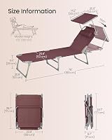 SONGMICS Sunbath Folding Lounger Deck Chair 193 x 53 x 29 cm Red GCB192R01 view 7