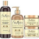 SheaMoisture Jamaican Black Castor Oil Strengthen & Restore Hair Repair Shampoo, Conditioner, Masque + Leave-In Conditioner Bundle