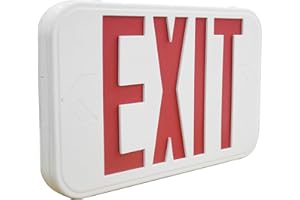 LIT-PaTH LED EXIT Sign, Emergency Exit Light with Back Up Batteries, Double Face - US Standard Red Letter Exit Lighting, UL 924 and CEC Qualified, 120-277 Voltage, 1-Pack