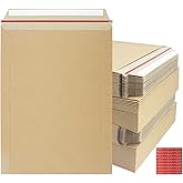zmybcpack 100 Pack 9X12 inch Self Seal Photo Document Mailers Stay Flat Kraft Cardboard Envelopes Photography Rigid Mailers for CD, Photos, Document (Kraft Brown)
