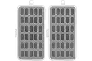 YEQIN Pack of 2 Plastic Bobbin Storage Case Bobbin Boxes Thread Organizer Holds 60pcs Bobbins - Sewing Craft Plastic Case Storage Box - Box Only (Grey)