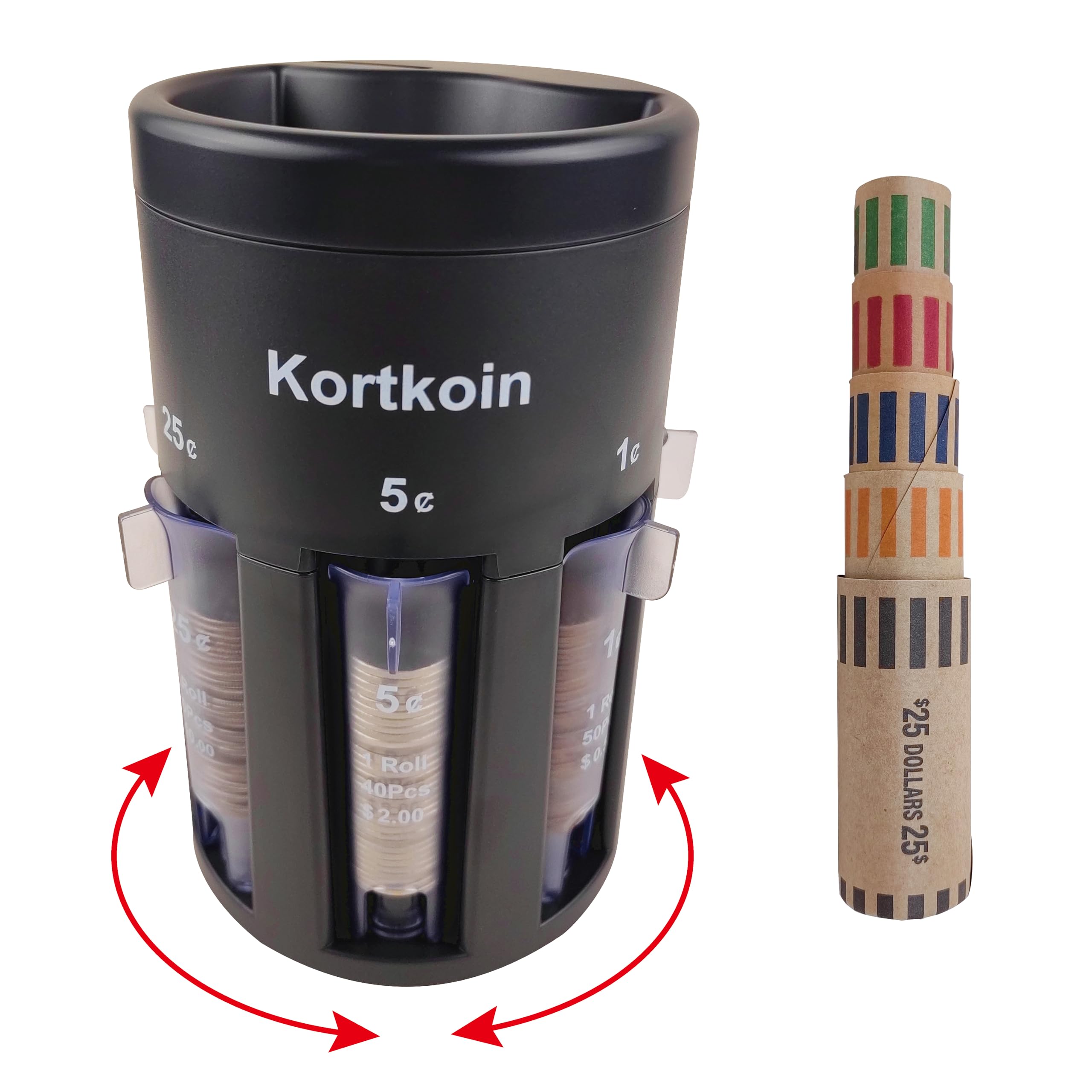 Photo 1 of ***MISSING SOME WRAPPERS****Kortkoin Automatic Coin Sorter 5-in-1 Coin Counter with Coin Wrappers, Empty Piggy Bank Coin Holder Jar Quickly & Accurate as Change Sorter Machine, Widely Used at Home, Office & Store. Easy to Use
