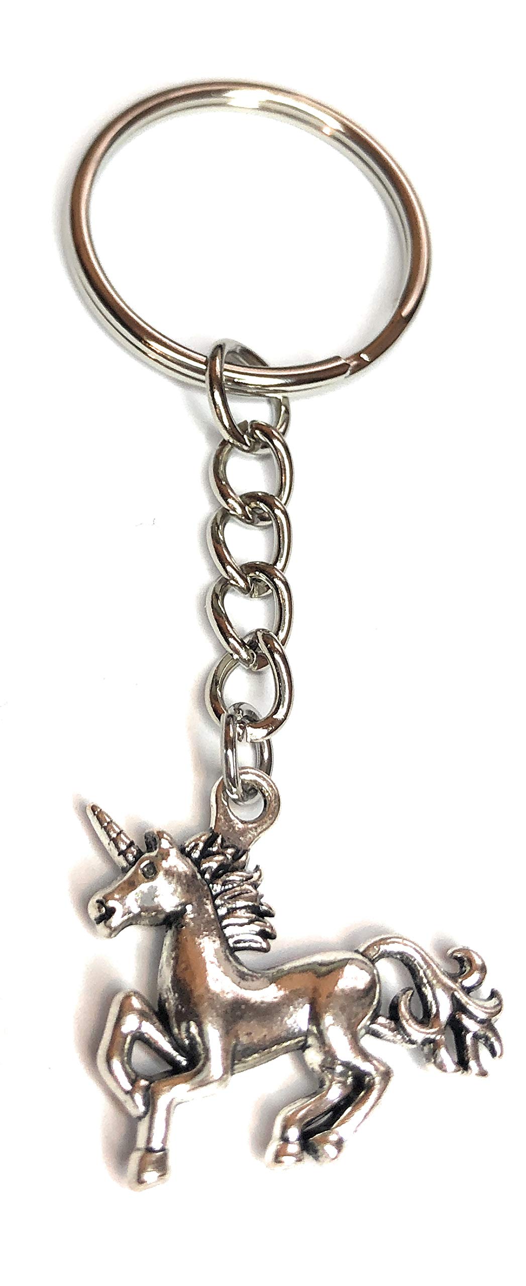 FizzyButton Gifts Unicorn Charm Keyring Key Ring with Silver Tone Keychain