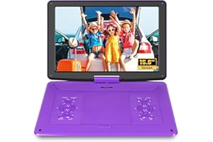 BOKYOK 17.9" Portable DVD Player with 15.6’’ Large HD Screen, 6Hrs Play, DVD Player Portable with Dual Speaker, Last Memory, Support SYNC TV/USB/SD Card, Play All Discs Format Except Blu-ray, Purple