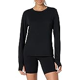 Amazon Essentials Women's Active Soft Cotton Regular Fit Crewneck Long Sleeve Lightweight Yoga Workout T-Shirt