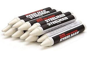 Steelman Lot de 12 crayons de marquage de pneus blancs pour mécaniciens, marques de dommages sur pneus humides et secs