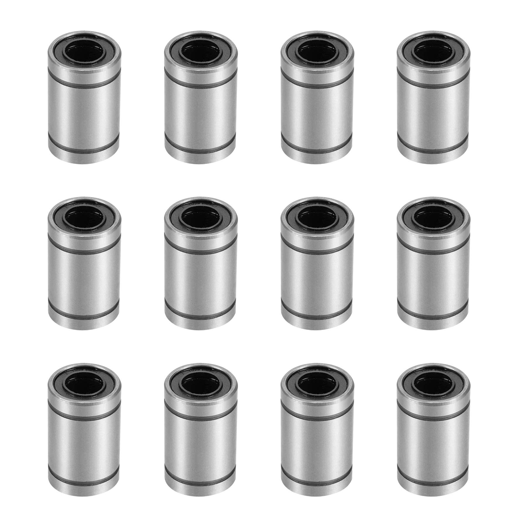 Photo 1 of 12 Pcs LM8UU Linear Ball Bearings, 8mm Bore Dia, 15mm OD, 24mm Length with Double Side Rubber Seal Great for CNC, 3D Printer