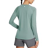 baleaf Women's UPF 50+ Long Sleeve Shirts Sun UV Blocking Crew Neck Summer Sunscreen Clothing Fishing Beach Outdoor Active Heather Sublime Green 2XL