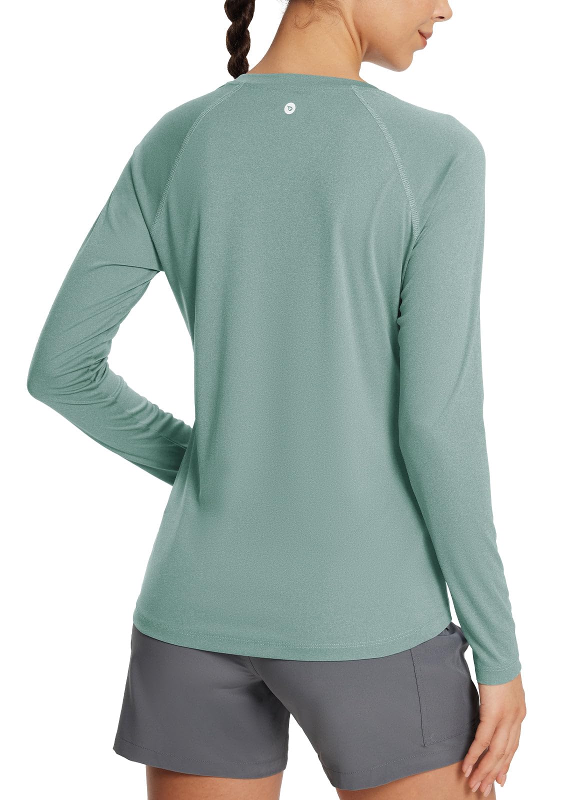 Photo 1 of baleaf Women's UPF 50+ Long Sleeve Shirts Sun UV Blocking Crew Neck Summer Sunscreen Clothing Fishing Beach Outdoor Active Heather Sublime Green XL