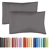 King Pillow Cases Set of 2 - Ultra Soft Hotel Quality Pillowcase Covers - Comfy, Cozy & Wrinkle Free - Shrinkage, Stain & Fade Resistant - Machine Washable Pillow Protectors - 2 Piece Set - Dark Grey