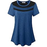 MOQIVGI Womens Short Sleeve Workout Tops Casual Wear Running Yoga Exercise Fitness Shirts Activewear