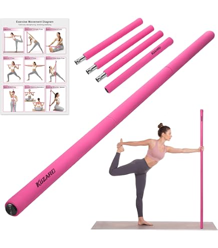 Luocute Stick de mobilité, Bâton de Yoga 5 Pi Acier, Bâton D'étirement Réglable pour Une flexibilité Améliorée, la mobilité et L'équilibre avec des Poignées en Mousse, Bâton d'exercice Luocute Stick de mobilité, Bâton de Yoga 5 Pi Acier, Bâton D'étirement Réglable pour Une flexibilité Améliorée, la mobilité et L'équilibre avec des Poignées en Mousse, Bâton d'exercice