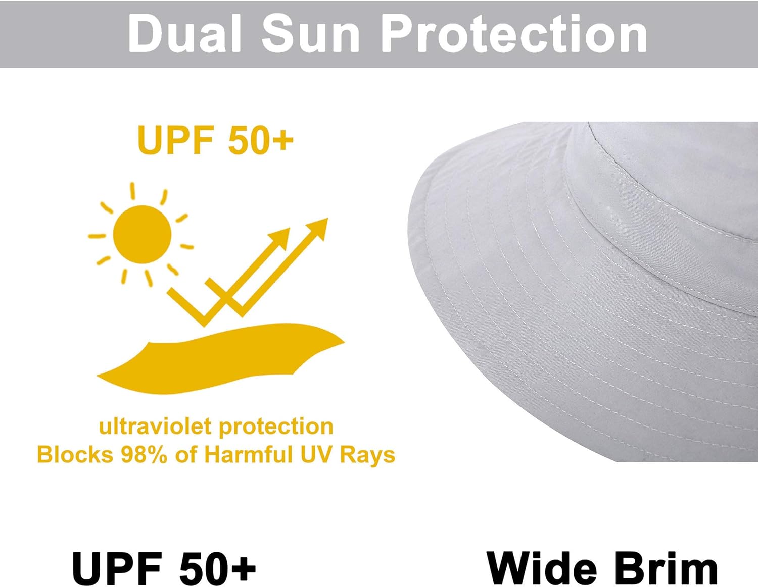 Simplicity Baby Sun Hat Baby UPF 50+ Adjustable Drawstring Wide Brim Bucket Sun Hat: Clothing