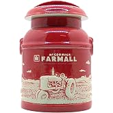 M Cornell Importers, Inc. IH Farmall Raised-Relief Stoneware Milk Can Cookie Jar