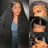 Silinli 200% Density 28 Inch 13x6 Deep Wave Lace Front Wigs Human Hair Curly HD Lace Front Human Hair Wig Pre Plucked 100% Re