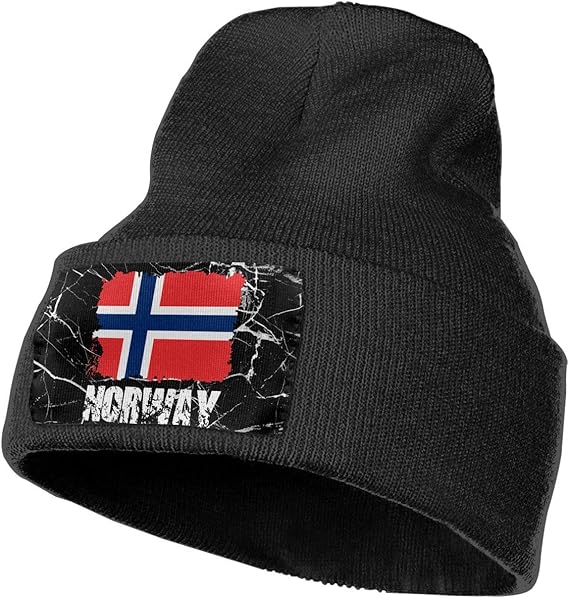 Norway Flag Ski Cap Men & Women Knit Hats Stretchy & Soft Beanie at