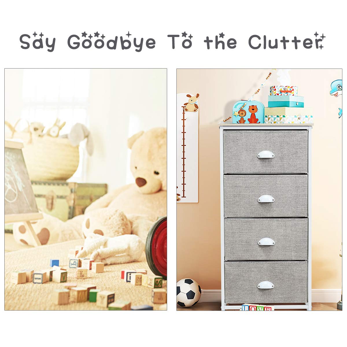 H Black Sturdy Steel Frame And Wood Top Organizer Unit For Bedroom Entryway Closets End Table Storage Unit 20 5 Living Room Giantex Dresser Storage Tower Nightstand W Fabric Drawers Home Kitchen Storage