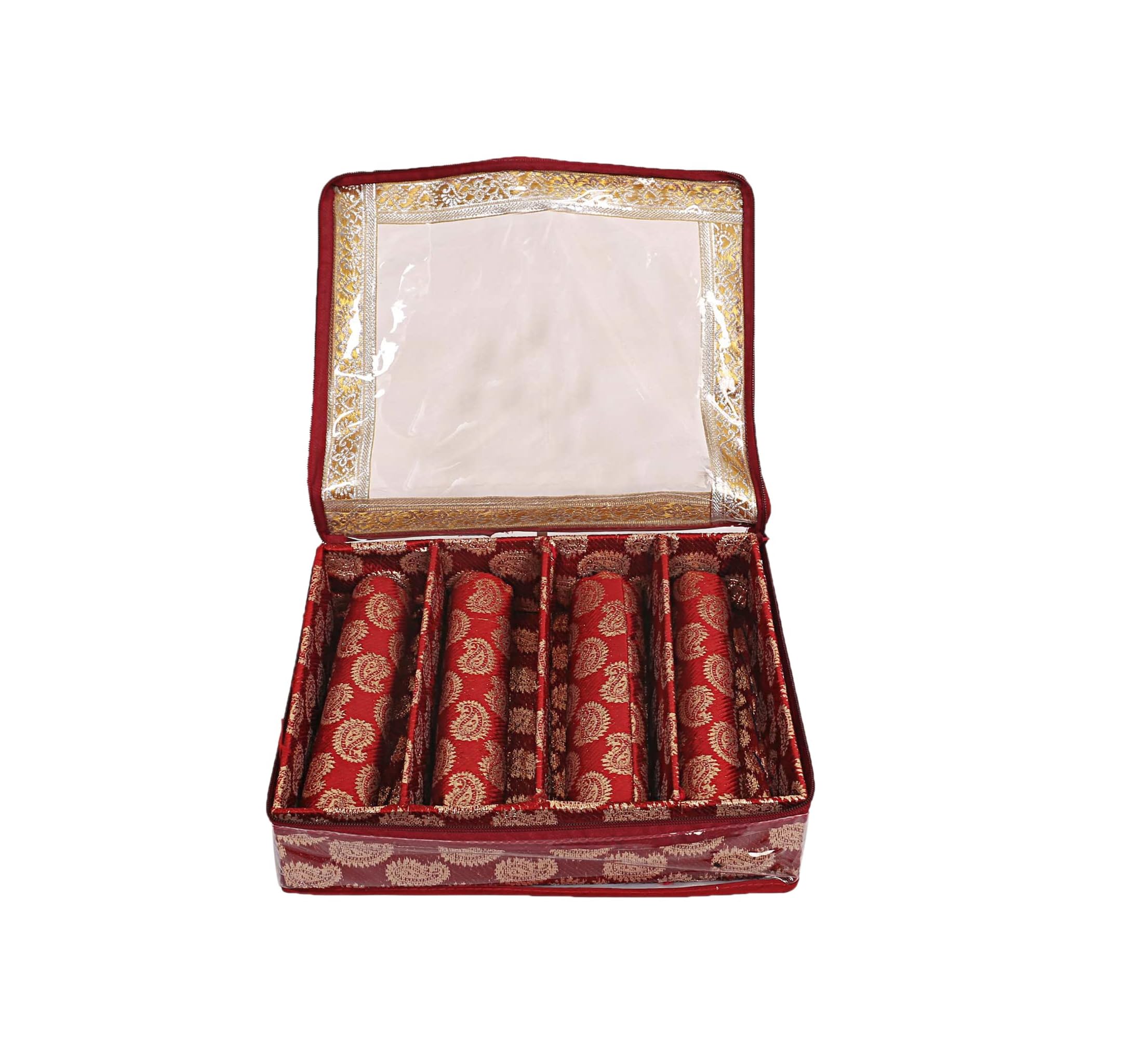 EliteKoopers 4 Rod Maroon Bangle Box Storage Jewellery Box Indian — image 1