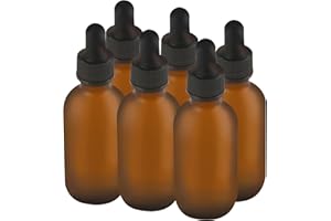 NOOEEISS 6 Pcs, 2oz Amber Glass Eye Dropper Bottle, Tincture Bottles With Dropper, Pretty Finish, Leak-Proof Design, Stronger Suction for All Kinds of Mixed Liquids