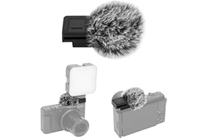 JJC Cold Shoe Wind Muff for Sony ZV-E10 II ZVE10 ZV-1F ZV1F ZV-1 II ZV1 ZV-E1 ZVE1 Vlog Cameras, Furry Windshield with Cold S