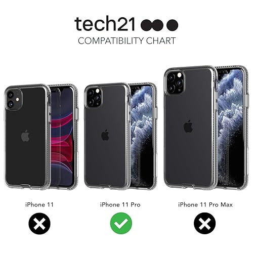 tech21 Pure Clear for Apple iPhone 11 Pro Phone Case with 10ft