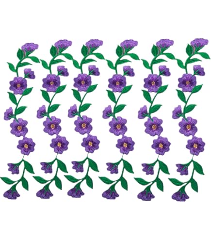 QUARKZMAN 2 pièces Long patch vigne fleurie avec feuille, 10
